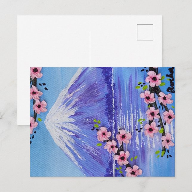 Fuji-san Painting Custom Postkarte (Vorne/Hinten)