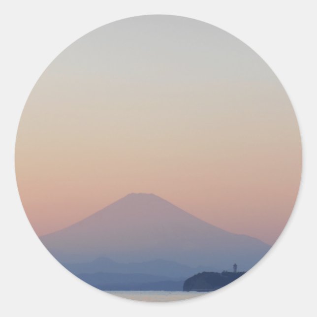 Fuji Sunset Runder Aufkleber (Vorderseite)
