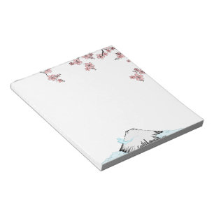 Fuji und Kirschblüte: 5,5" x 6" Notizblock - 40