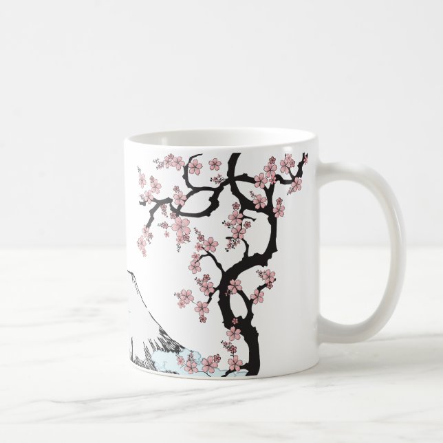 Fuji und Kirschblüte Kaffeetasse (Rechts)