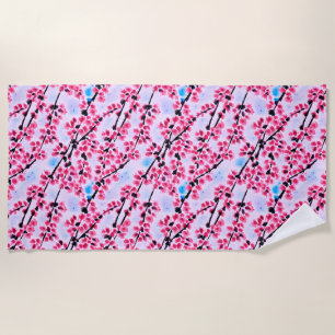 Fuji und Sakura Pink Beach Handtuch