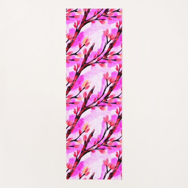 Fuji und Sakura Pink Yogamatte (Vorderseite)