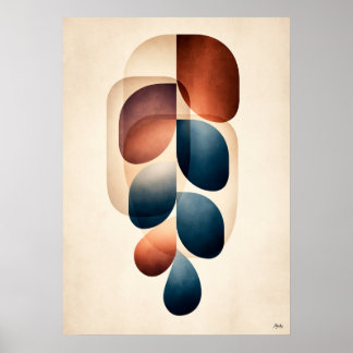 Fuji Wisteria Japandi Florale Geometrie Poster