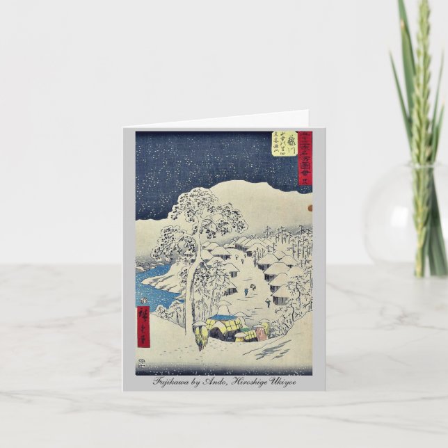 Fujikawa von Ando, Hiroshige Ukiyoe Karte (Vorderseite)