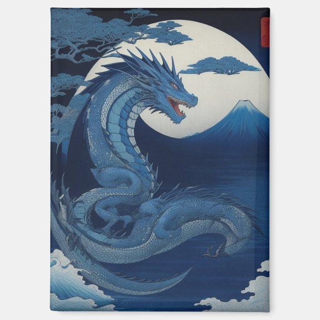 Fujis Mond-Drache-Magnet Magnet (Vorderseite)