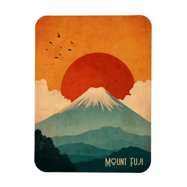 Fujisan im Vintage-Stil Magnet (Vertikal)