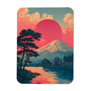 Fujisan im Vintage-Stil Magnet