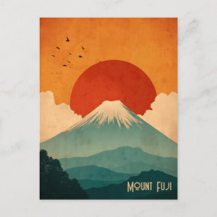 Fujisan im Vintage-Stil Postkarte