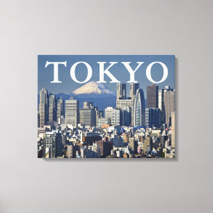 Fujisan Skyline des Bezirks Shinjuku, Tokio, Jap Leinwanddruck