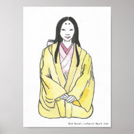 Fujiwara Lady - Alte historische japanische Mode Poster