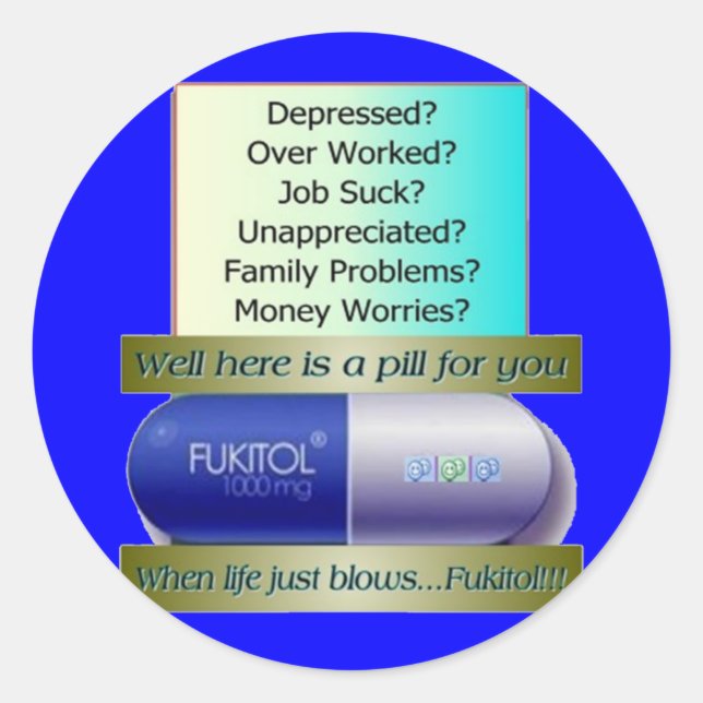 Fukitol, Arbeit ist zum Kotzen, überarbeitet, kein Runder Aufkleber (Vorderseite)