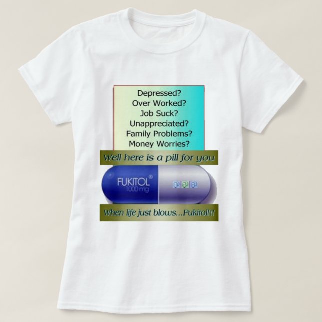 Fukitol, Job ist zum Kotzen, über gearbeitet, T-Shirt (Design vorne)