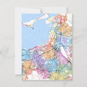 Fukuoka Japan City Map Postkarte