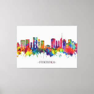 Fukuoka Japan Skyline Leinwanddruck