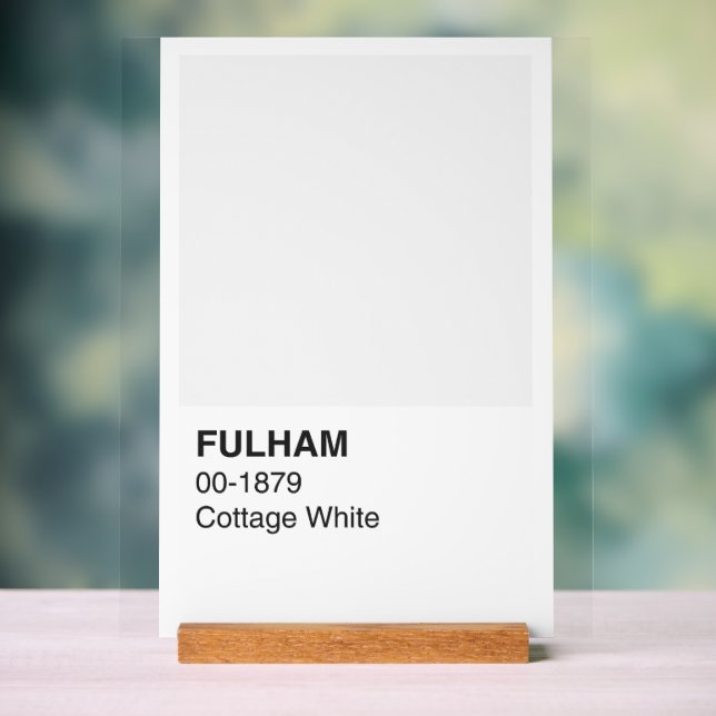 Fulham Hütte Weiß - Weißer Hintergrund Acrylschild (Neutral)