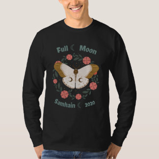 Full Blue Moon Samhain 2020 Moth Garland T-Shirt