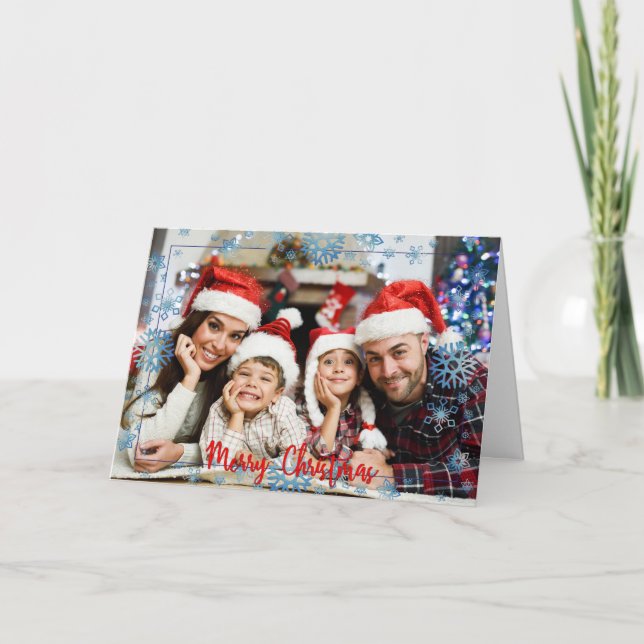 Full Front Foto Snowy Christmas Feiertagskarte (Vorderseite)