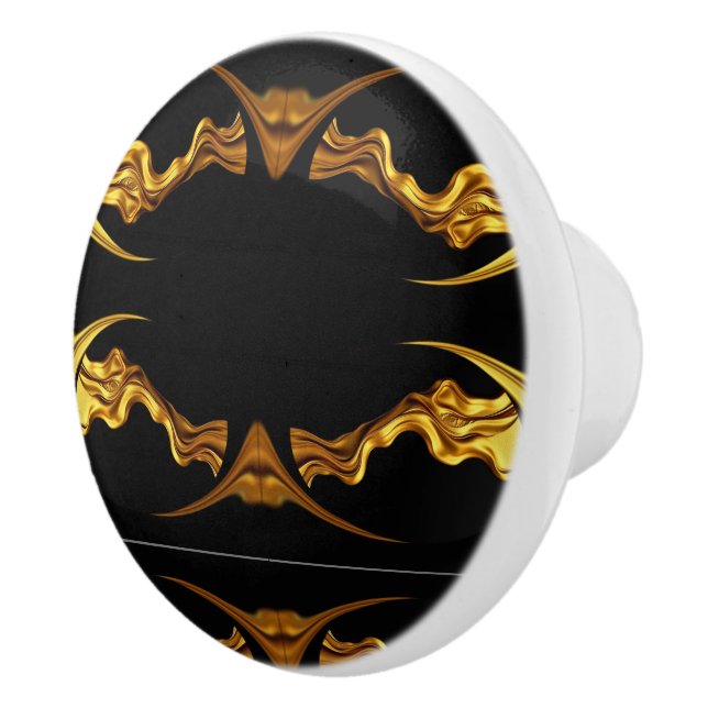 Full Liquid Gold Black Monochrome Schublade Achemp Keramikknauf (Rechts)