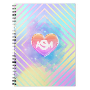 Full Monogram Magic Heart Uni Ruled Notebook Notizblock