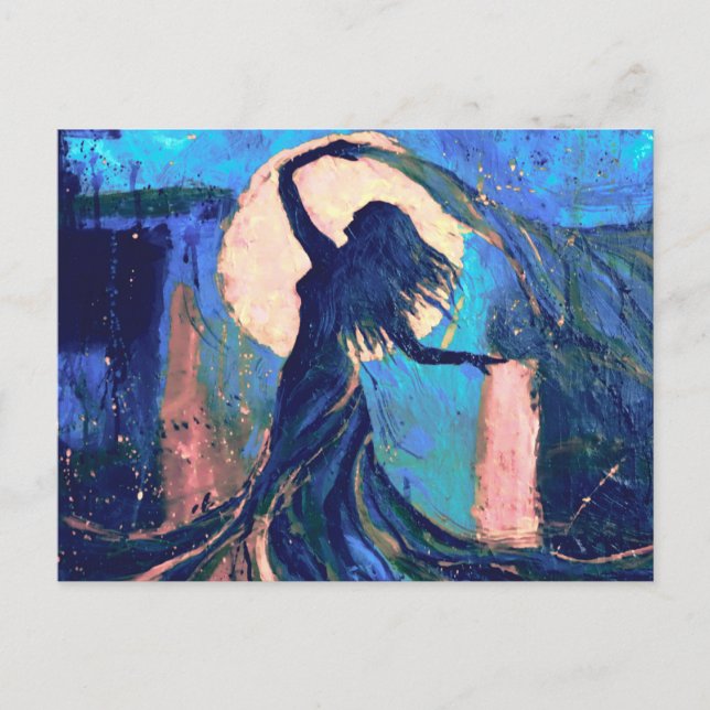 Full Moon Bly Dancer Postkarte (Vorderseite)