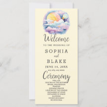 Full Moon Celestial Stars White Wedding Programm