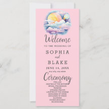 Full Moon Celestial Stars White Wedding Programm