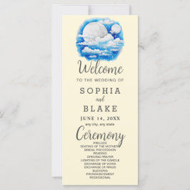 Full Moon Celestial Stars Yellow Wedding Program