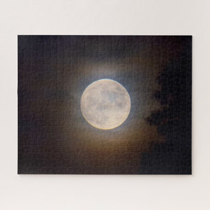 Full Moon Creeping Through the Clouds - 16x20
