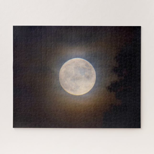 Full Moon Creeping Through the Clouds - 16x20 (Horizontal)