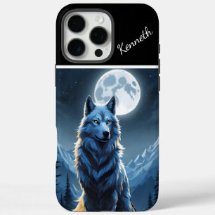 Full Moon Highlights Howling Wolf iPhone 16 Pro Max Hülle