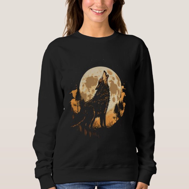 Full Moon Howling Wolf Wolves   3 Sweatshirt (Vorderseite)