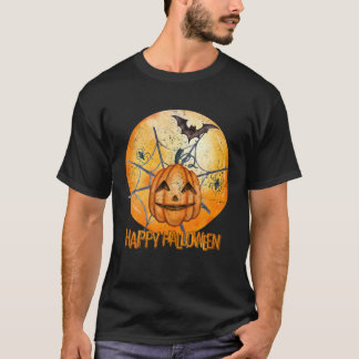 Full Moon Kürbislaterne Happy Halloween T-Shirt