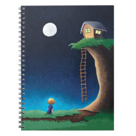 Full Moon Night Sky Spiral Notebook Notizblock