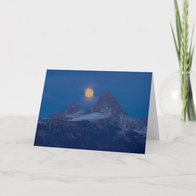 Full Moon Rising | Grand Teton Driggs, Idaho Karte (Vorderseite)