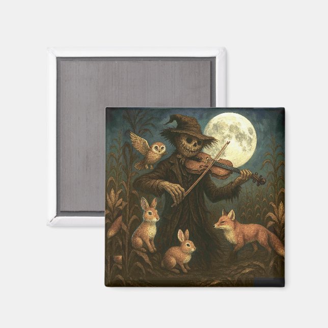 Full Moon Scarecrow Serenade Magnet (Vorderseite/Rückseite)