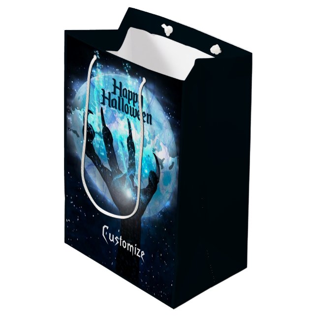 Full Moon Transformation Halloween Mittlere Geschenktüte (Vorderseite Schrägansicht)