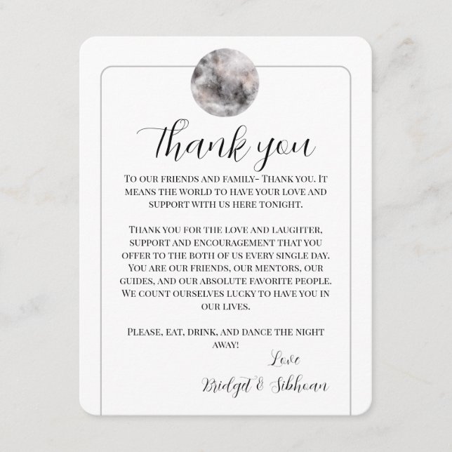 Full Moon Vielen Dank Empfang Cards Begleitkarte (Vorderseite)