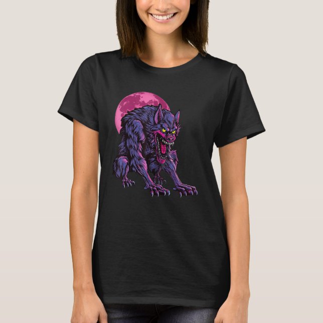 Full Moon Werewolf Horror Graphic T-Shirt (Vorderseite)