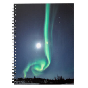 Full Moon With Aurora   Yellowknife Canada Notizblock