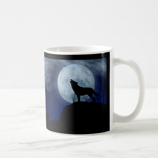 Full Moon Wolf Kaffeetasse (Rechts)