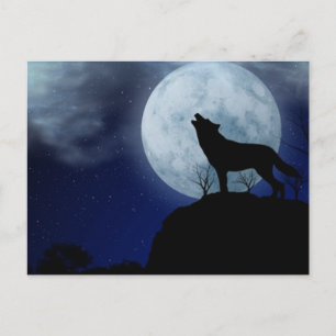 Full Moon Wolf Postkarte