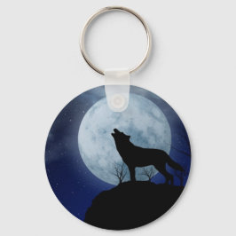 Full Moon Wolf Schlüsselanhänger