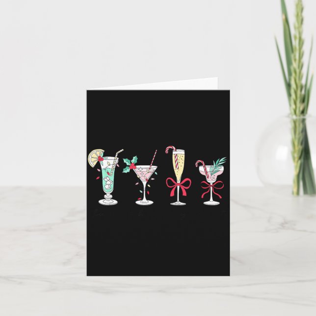 Full Of Holiday Srit Christmas Drinks Martini Tail Karte (Vorderseite)