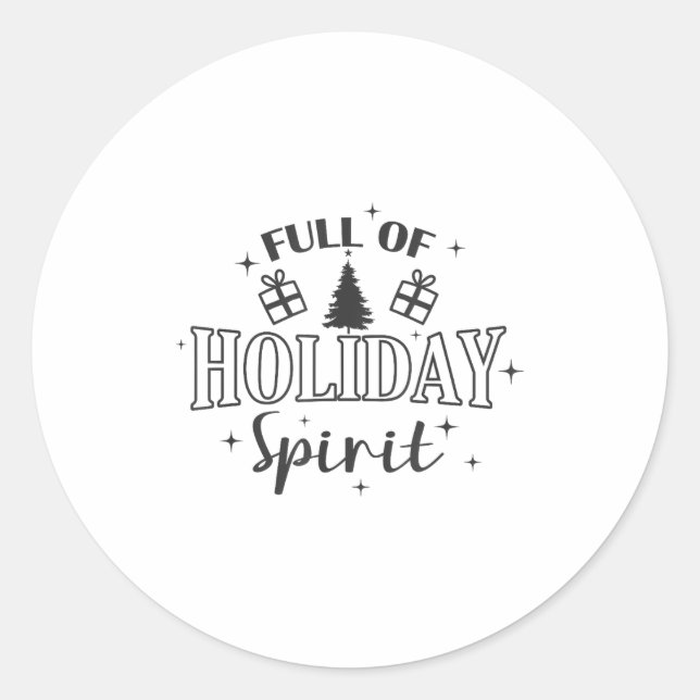 Full Of Holiday Srit Christmas Holiday  Runder Aufkleber (Vorderseite)