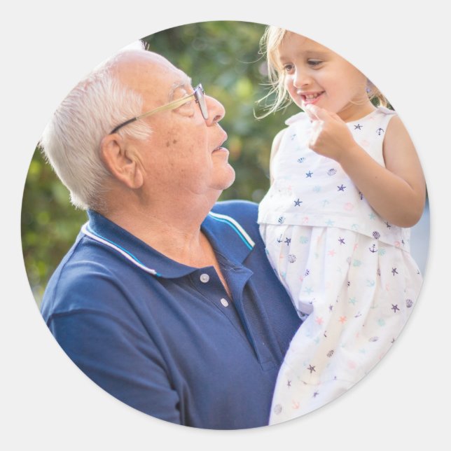 Full Photo Custom Create Your Own Runder Aufkleber (Vorderseite)