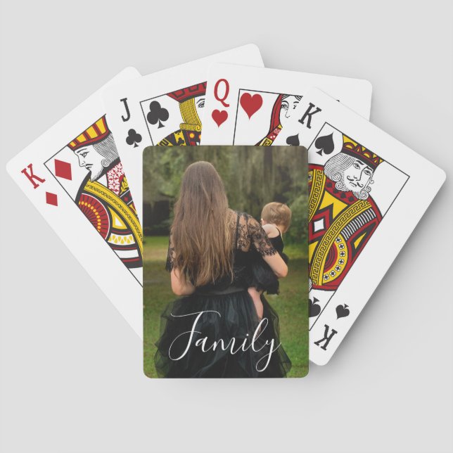 Full Photo Custom Script Family Text Spielkarten (Rückseite)