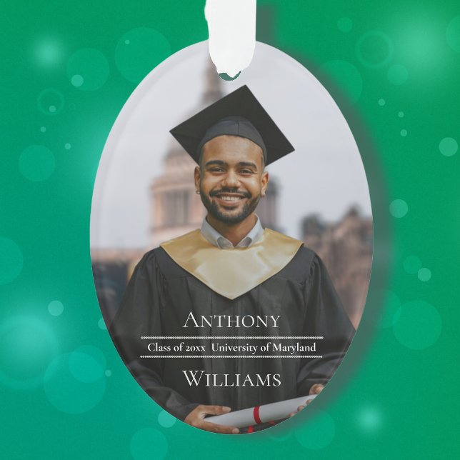 Full Photo Minimalist Graduation Oval Ornament (Von Creator hochgeladen)