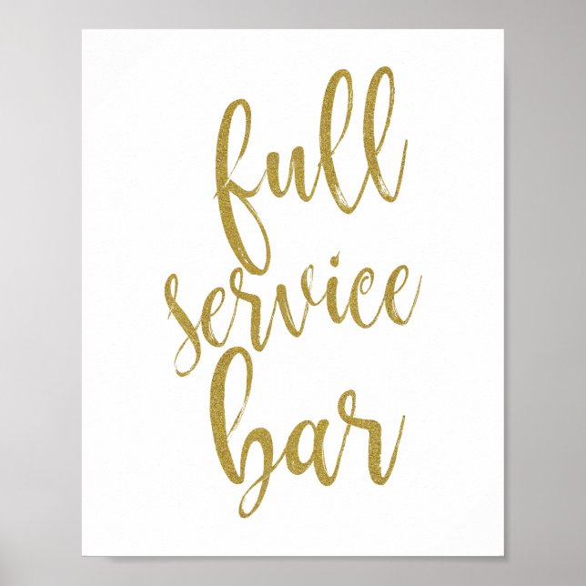 Full-Service-Bar-Glitzer 8x10 Hochzeitsskription Poster (Vorne)