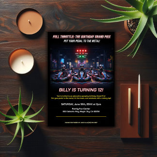 Full Throttle Racing Birthday Party Einladung