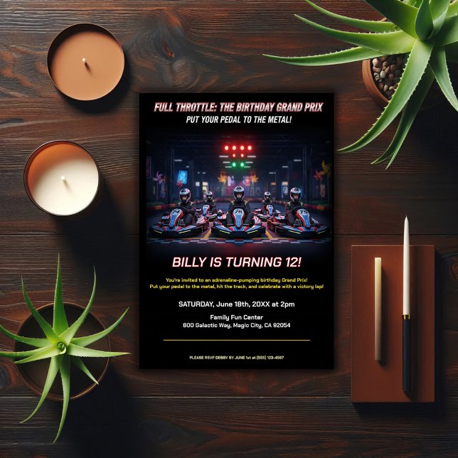 Full Throttle Racing Birthday Party Einladung (Von Creator hochgeladen)